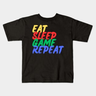 Eat, Sleep Game, Repeat (Mood Colors) Kids T-Shirt